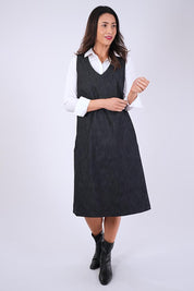 Model Genericm wearing size sample of the Susanne Denim Dress - Denimindigo in colour Denimindigo, from the front