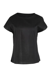 Product shot of the Tilly Top in colour Black (Black), from the front