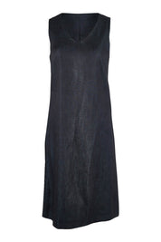 Product shot of the Susanne Denim Dress in colour Indigo (Blue), from the front