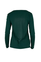 Product shot of the Hanna Placement Tee in colour Forest (Green), from the back