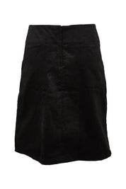 Product shot of the Amy Cord Skirt in colour Black (Black), from the back