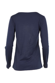 Boat Neck Placement Cotton Long Sleeve Tee – Bluegreen