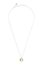 Product shot of the Wings Necklace in colour Silvergold (Metallics), from the front
