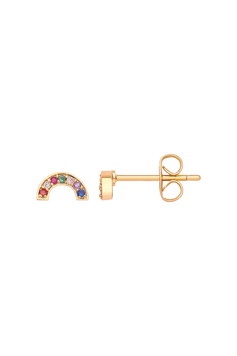 Product shot of the Rainbow Gold Multi Earring in colour Goldmulti (Metallics), from the front