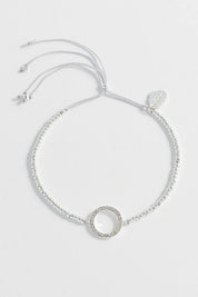 Product shot of the Louise Circle Bracelet in colour Silver (Metallics), detail