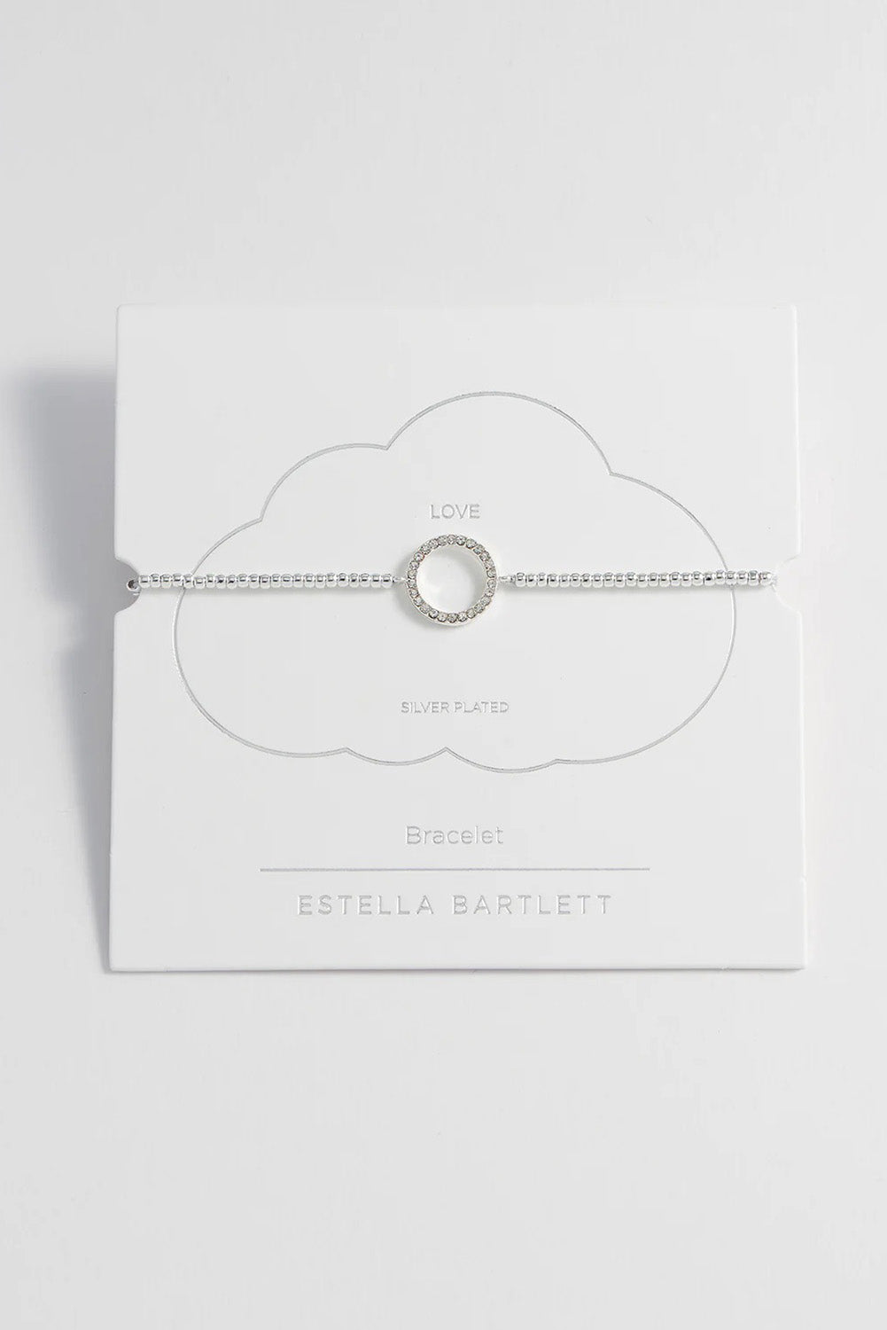Product shot of the Louise Circle Bracelet in colour Silver (Metallics), detail