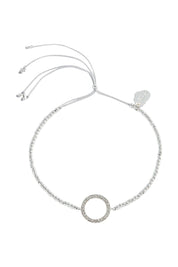 Product shot of the Louise Circle Bracelet in colour Silver (Metallics), from the front