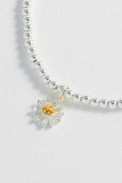 Product shot of the Sienna Wildflower Bracelet in colour Silver (Metallics), detail