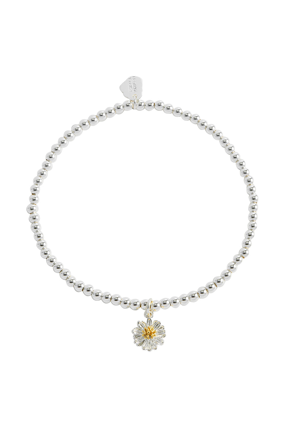 Product shot of the Sienna Wildflower Bracelet in colour Silver (Metallics), from the front