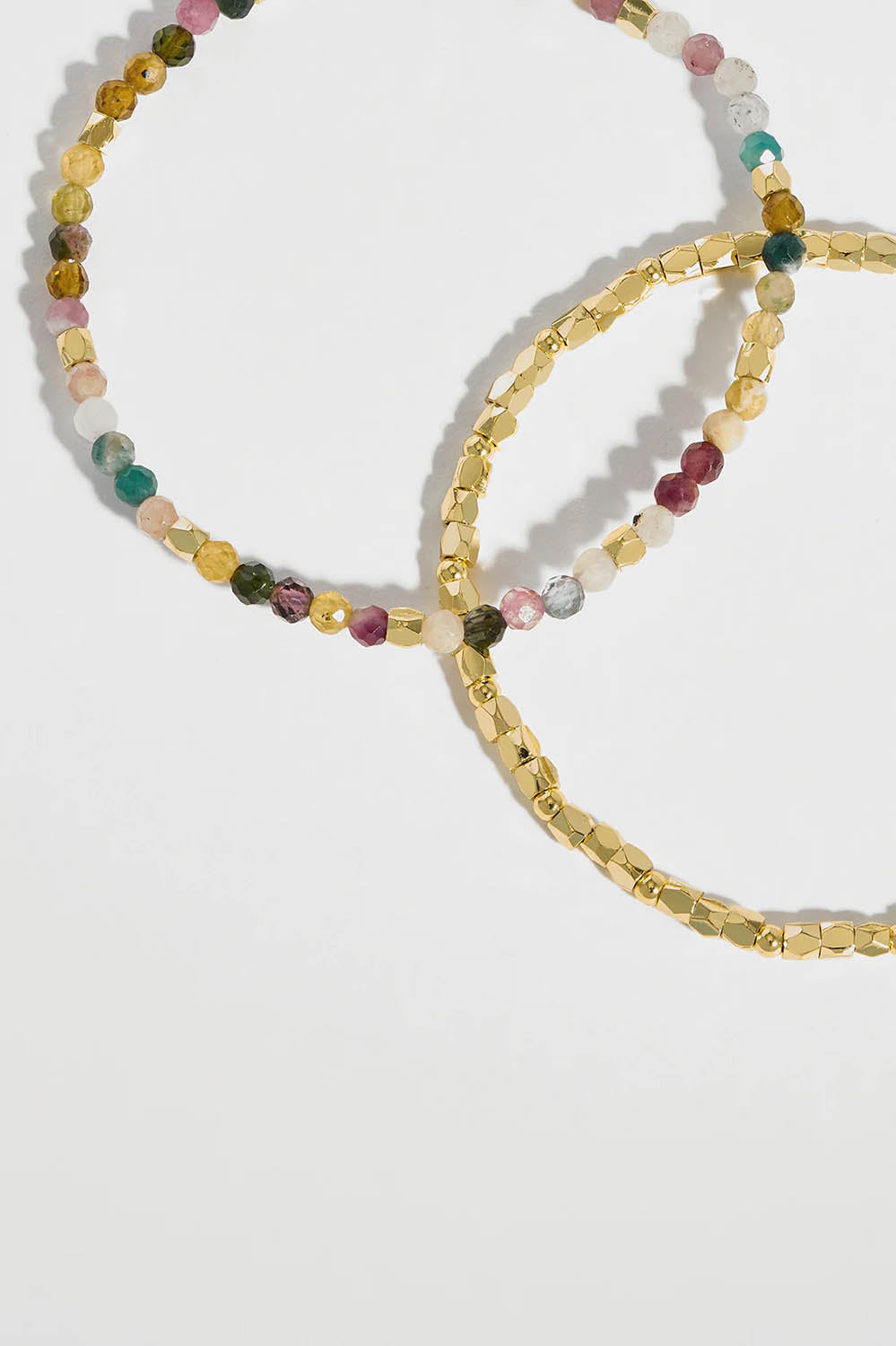Product shot of the Coco Bead & Tourmaline Bracelet Set in colour Goldmulti (Metallics), detail