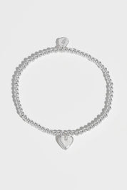Product shot of the Cushion Heart Bracelet in colour Silver (Metallics), detail