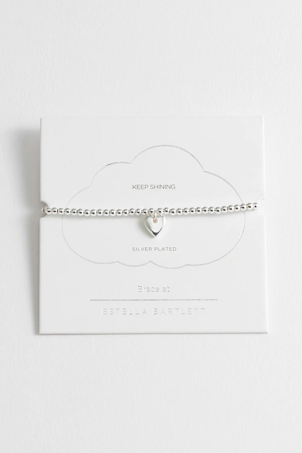 Product shot of the Cushion Heart Bracelet in colour Silver (Metallics), detail