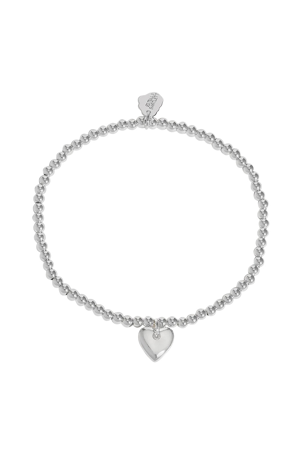 Product shot of the Cushion Heart Bracelet in colour Silver (Metallics), from the front