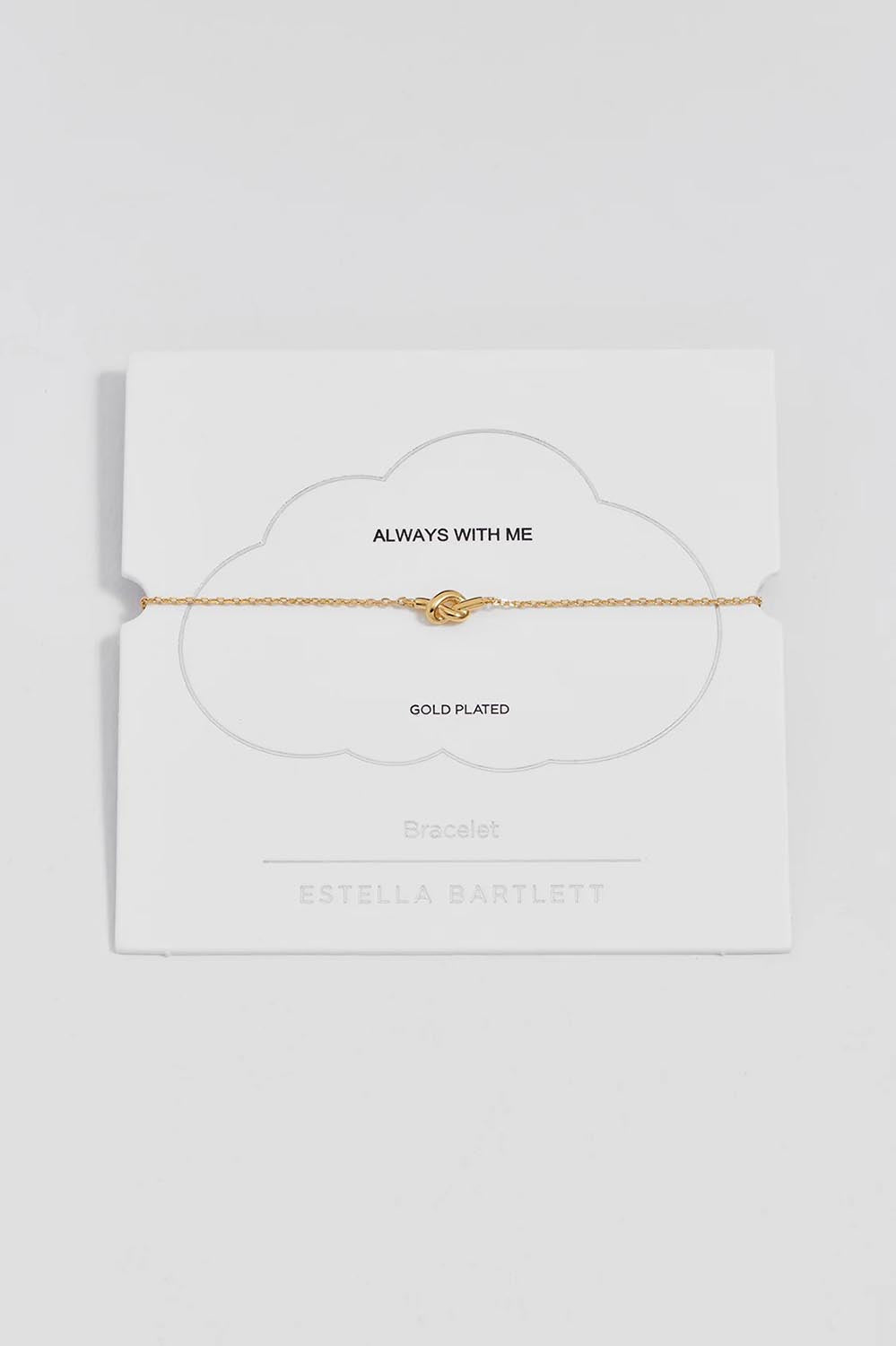Product shot of the Knot Bracelet – Gold in colour Gold, from the front