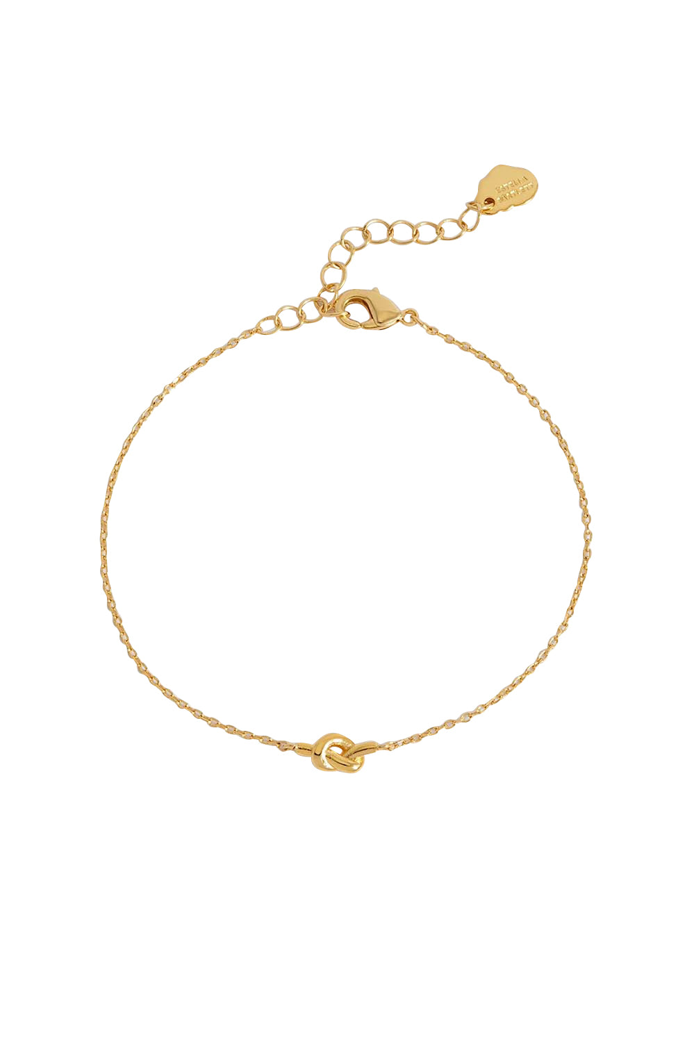 Product shot of the Knot Bracelet – Gold in colour Gold, from the front
