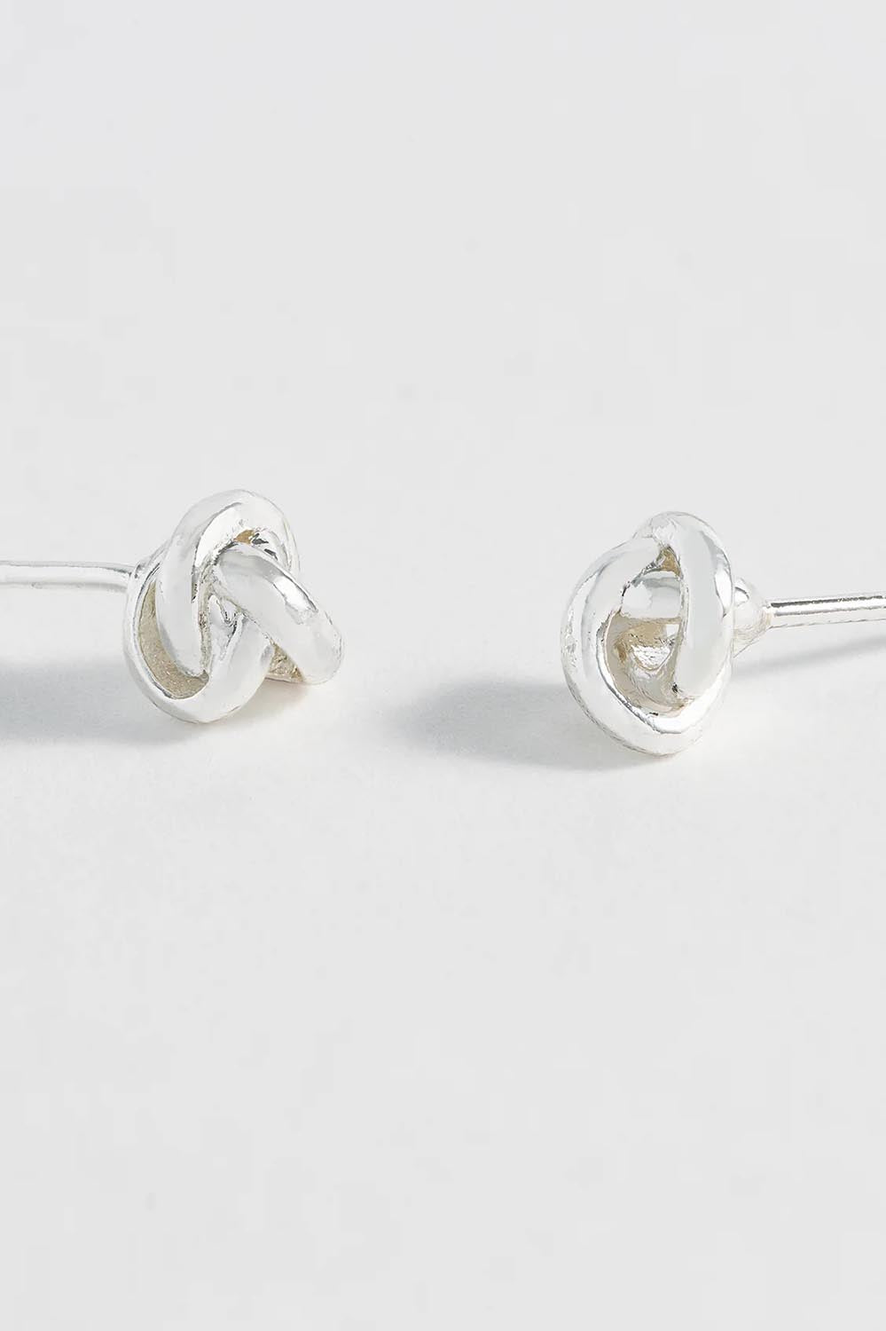 Product shot of the Knot Stud Earring in colour Silver (Metallics), detail