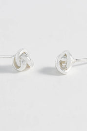 Product shot of the Knot Stud Earring in colour Silver (Metallics), detail