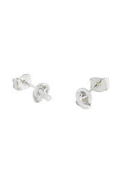 Product shot of the Knot Stud Earring in colour Silver (Metallics), from the front