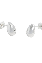 Product shot of the Mini Teardrop Earrings – Silver in colour Silver, from the back