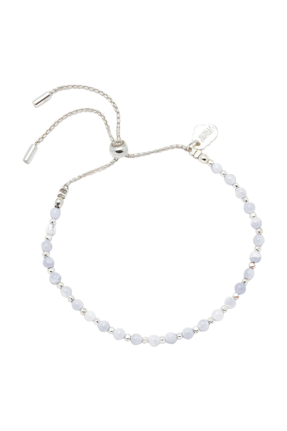 Product shot of the Amelia Bracelet in colour Silverblue (Metallics), from the front