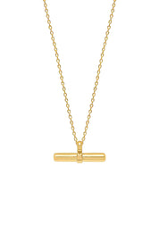 Product shot of the Tin colourBar Necklace - Gold (Metallics), from the front