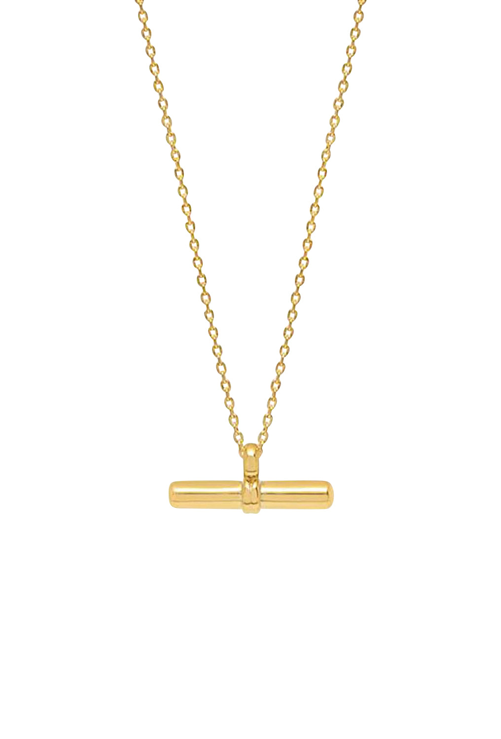 Product shot of the Tin colourBar Necklace - Gold (Metallics), from the front