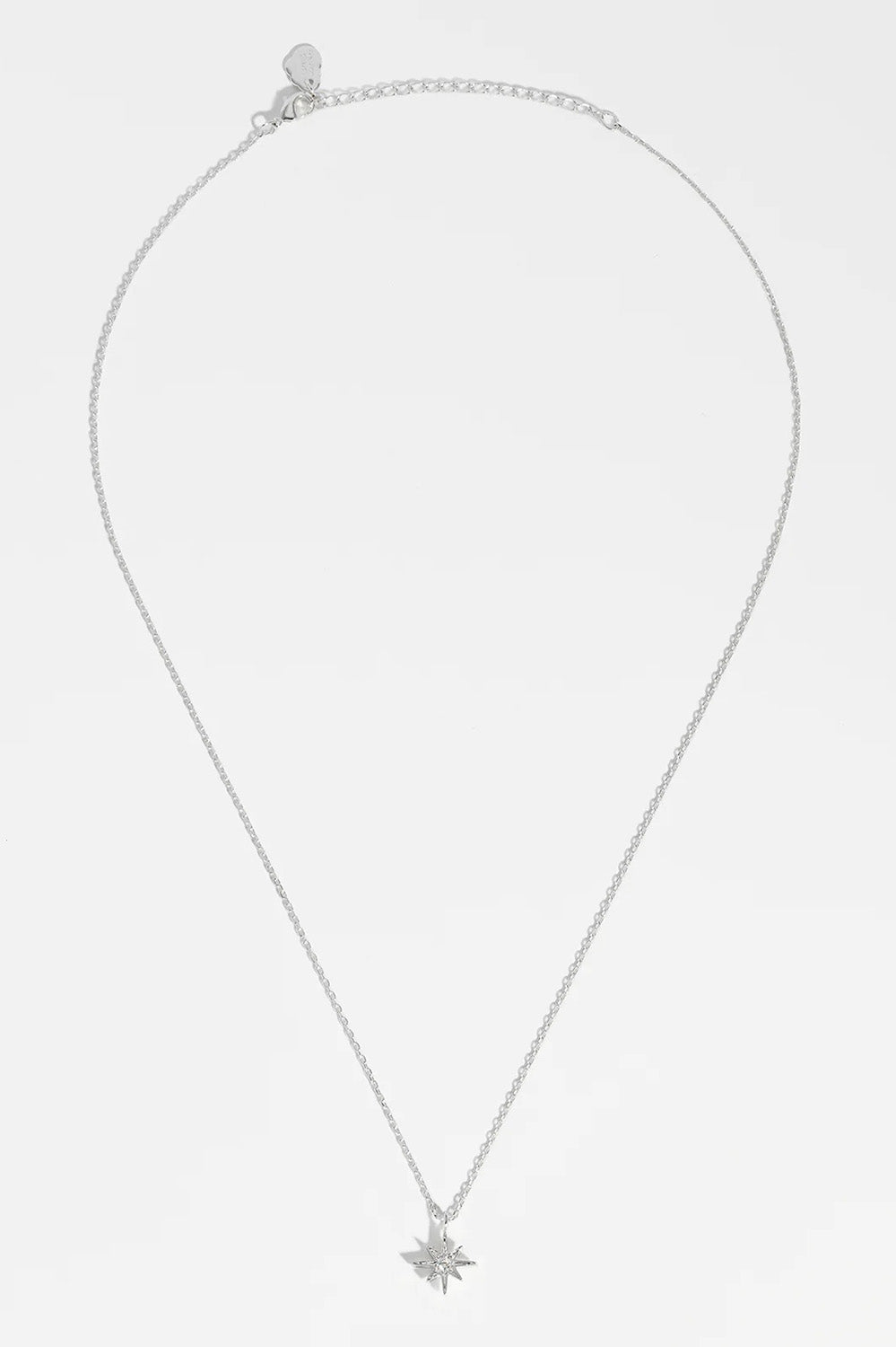 Product shot of the North Star Necklace in colour Silver (Metallics), detail