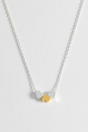 Product shot of the Multi Heart Beaded Necklace in colour Silvergold (Metallics), detail