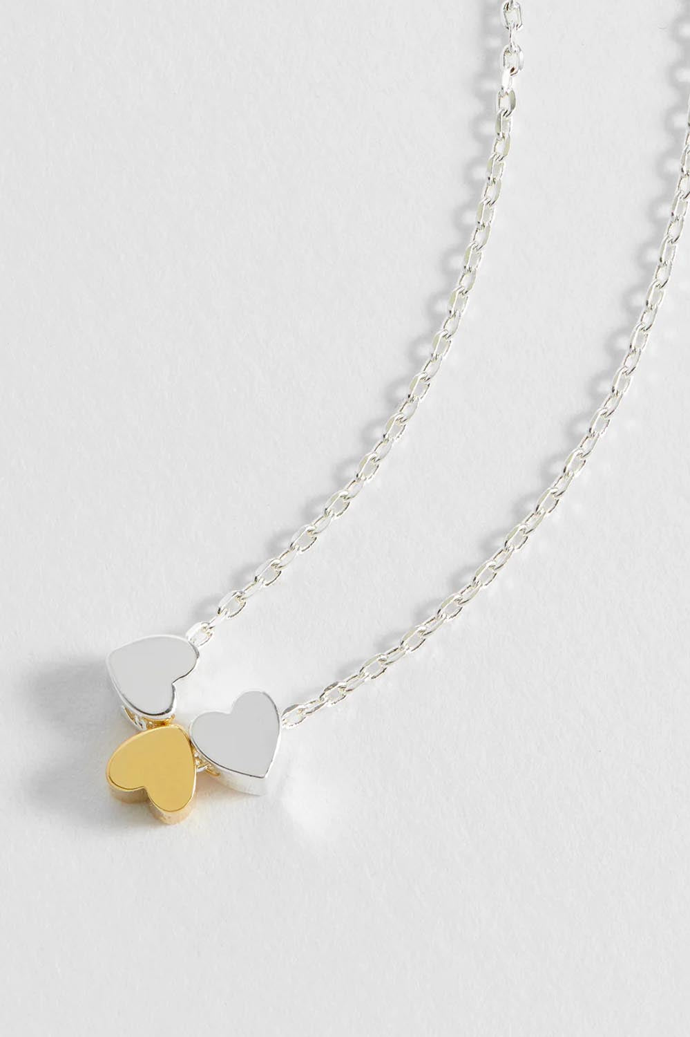 Product shot of the Multi Heart Beaded Necklace in colour Silvergold (Metallics), detail