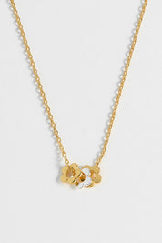 Product shot of the Multi Flower Beaded Necklace in colour Goldsilver (Metallics), detail