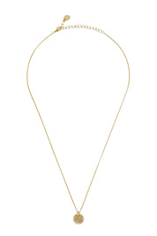 Product shot of the Hammered Coin Necklace – Gold in colour Gold, from the front