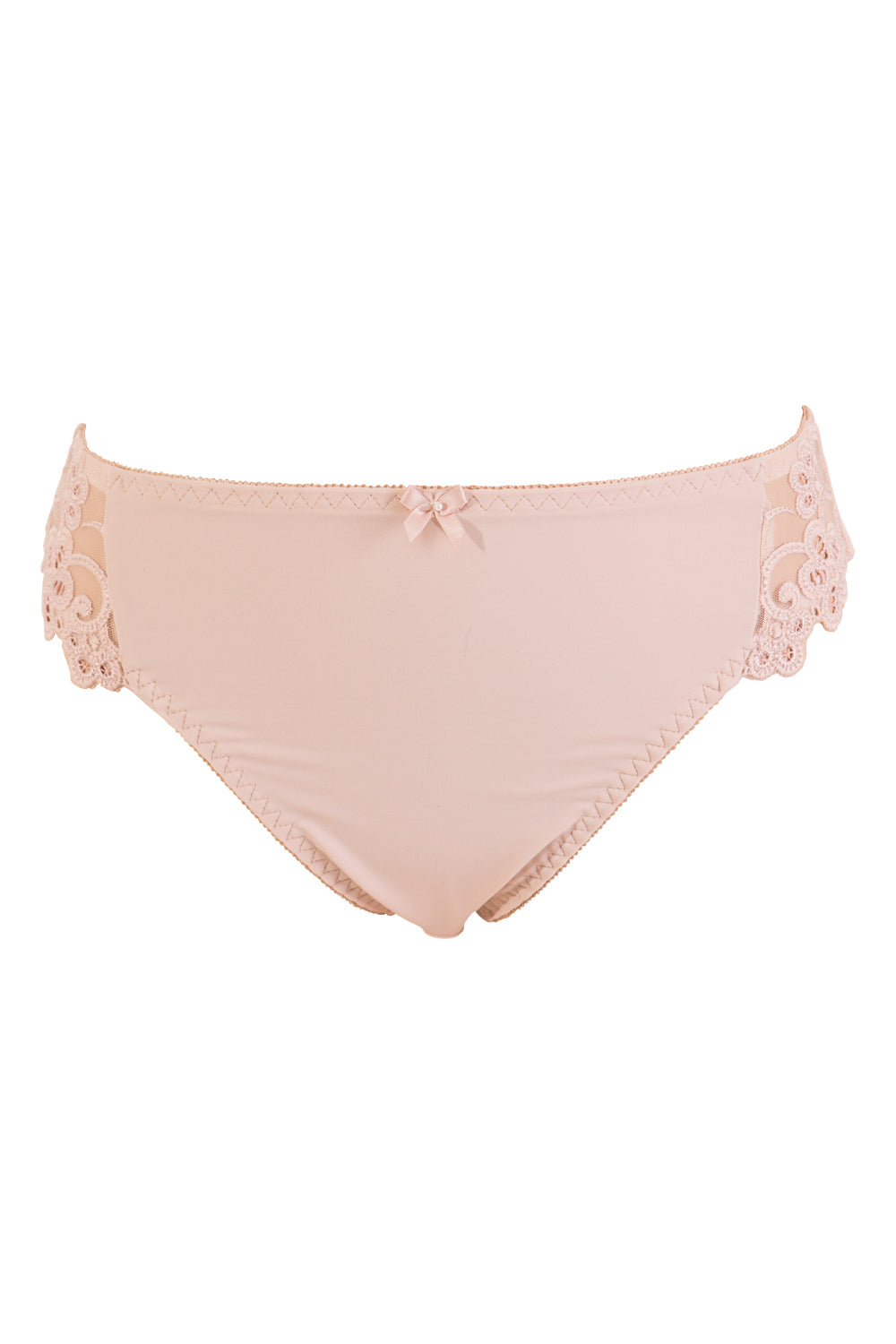 Product shot of the Coral High Cut Brief in colour Latte, from the front