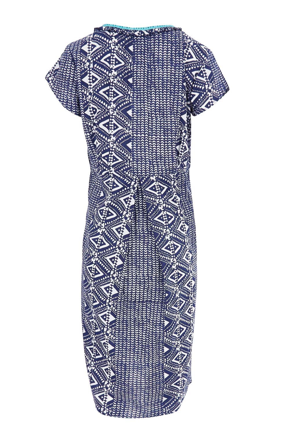 Product shot of the Amber Dress in colour TribNavy (Blue), from the back