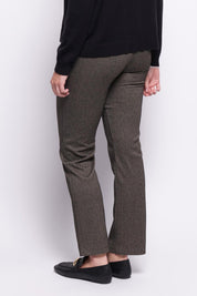 A model wearing the Pic Of The Bunch Straight Trouser in colour Sandbar, from the back