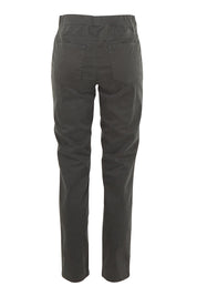 Product shot of the Holey Moleskin Trouser in colour Darksage (Green), from the back