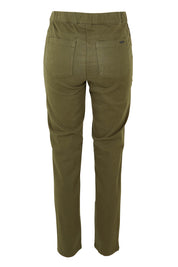 Product shot of the Holey Moleskin Trouser in colour Hunter (Green), from the back