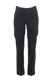 Product shot of the Holey Moleskin Trouser in colour Indigo (Blue), from the front