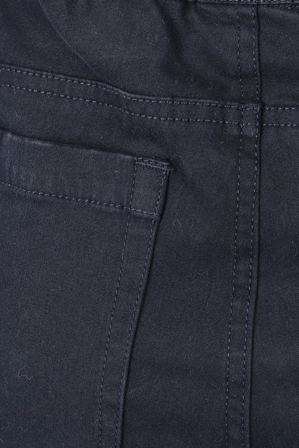 Product shot of the Holey Moleskin Trouser in colour Ink (Blue), detail