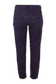 Product shot of the Final Stretch Jogger in colour Denim (Blue), from the back