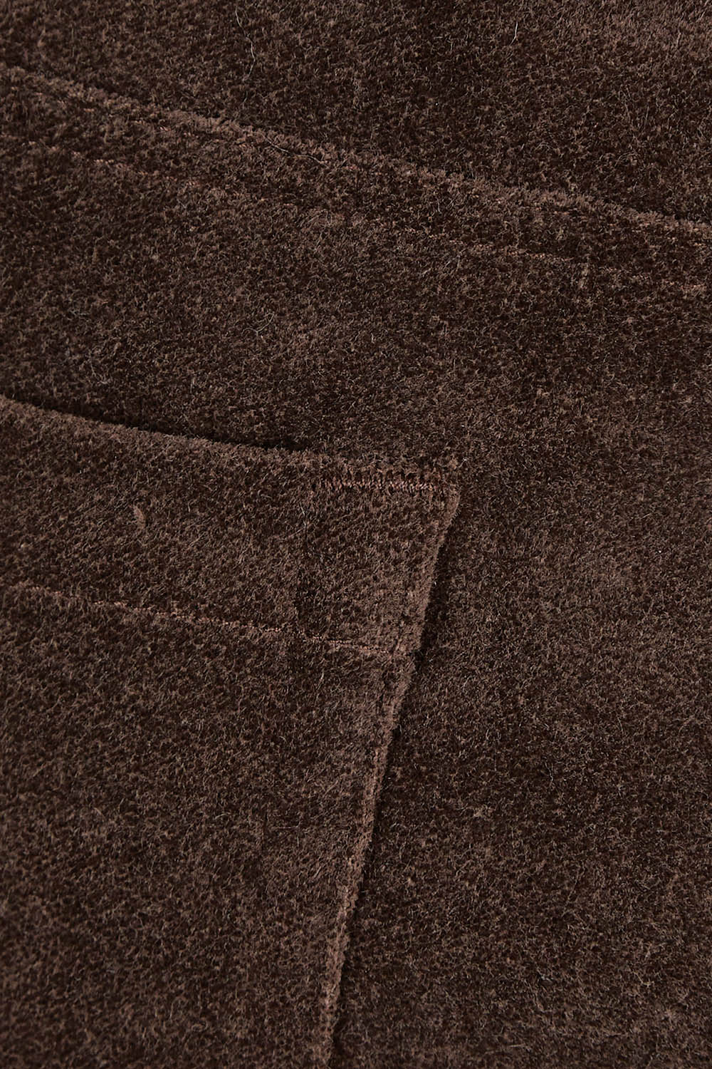 Product shot of the Of Your Own Accord Jean in colour Chocolate, detail