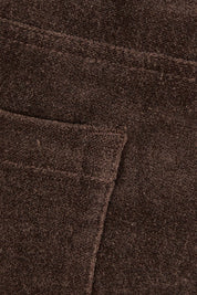 Product shot of the Of Your Own Accord Jean in colour Chocolate, detail
