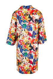 Product shot of the Natural Abilities Linen Dress in colour Chelsea (Blue), from the back