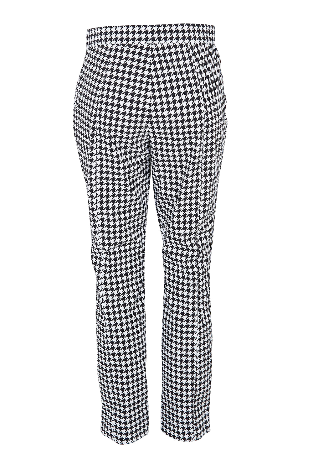 Product shot of the Long Slim Trapeze Pant in colour Hound (Black), from the back
