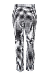 Product shot of the Long Slim Trapeze Pant in colour Hound (Black), from the back