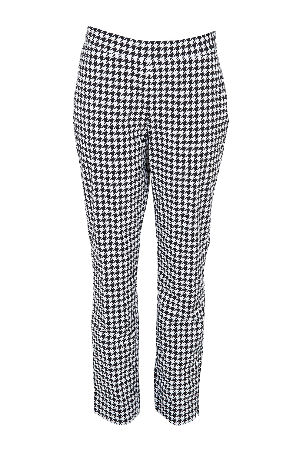 Product shot of the Long Slim Trapeze Pant in colour Hound (Black), from the front