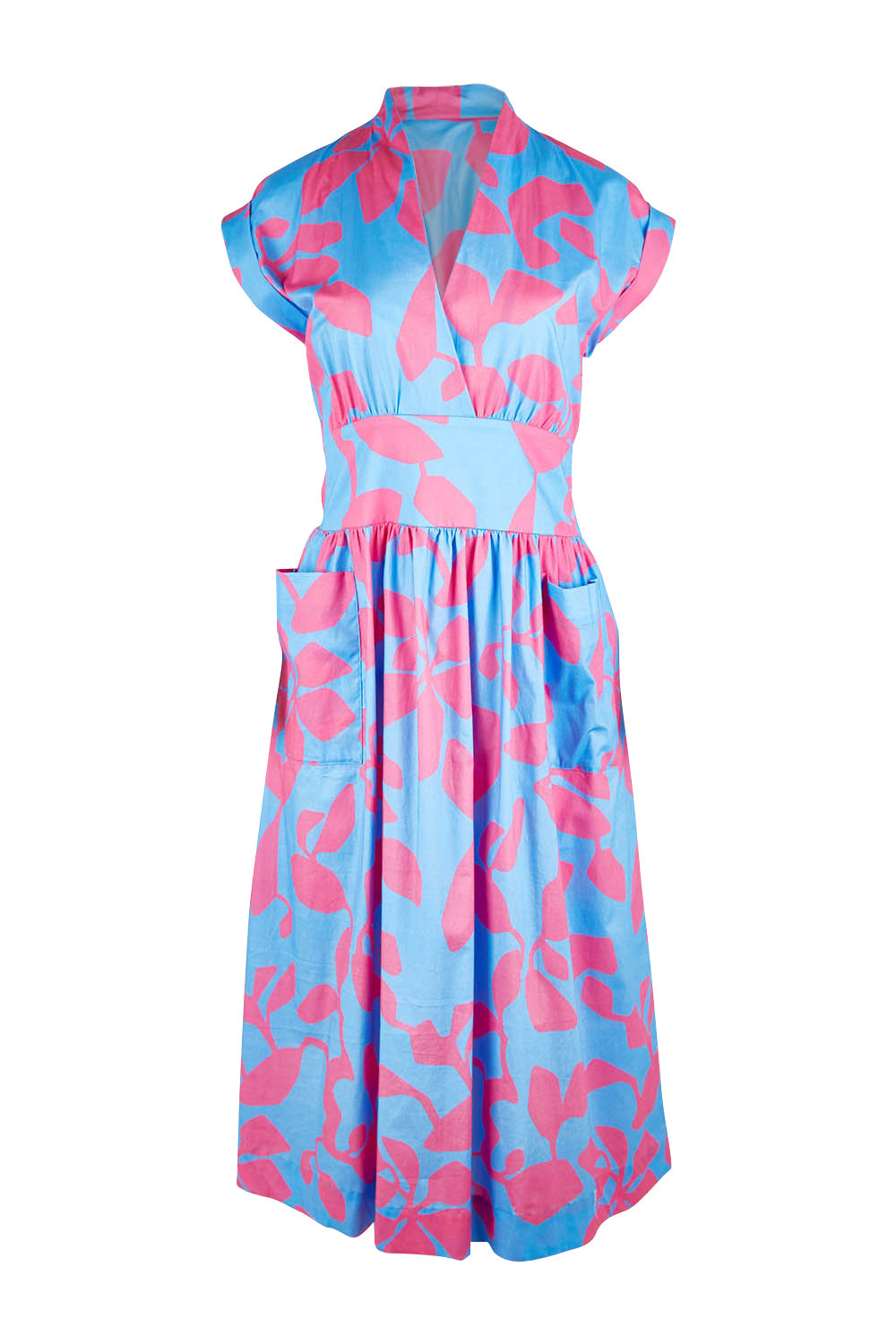 Product shot of the Its A Stunner Dress in colour Duo (Blue), from the front