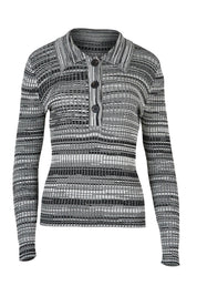 Product shot of the Space Jam Sweater in colour Blkivory (Black), from the front