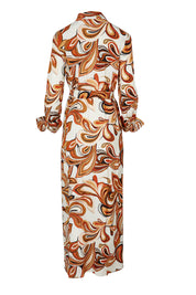 Product shot of the Centre Stage Dress in colour Boho, from the back