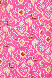 Product shot of the Runway Linen Dress in colour Miami (Pink), detail