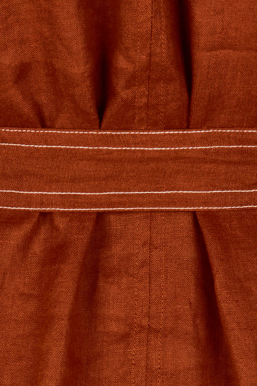 Product shot of the Stitch And Shout Linen Dress in colour Bombay, detail